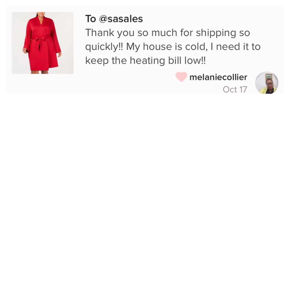 New Charter Club Plus Size RED French Terry Robe - Picture 6 of 7